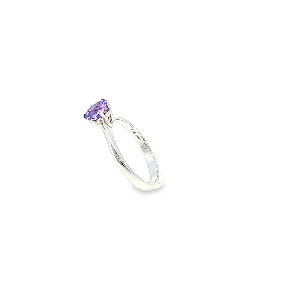 Solitärring mit Saphir in 14kt Weißgold