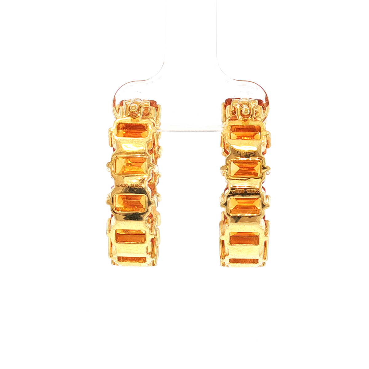 Creolen aus Gelbgold mit Citrinen im Smaragdschliff