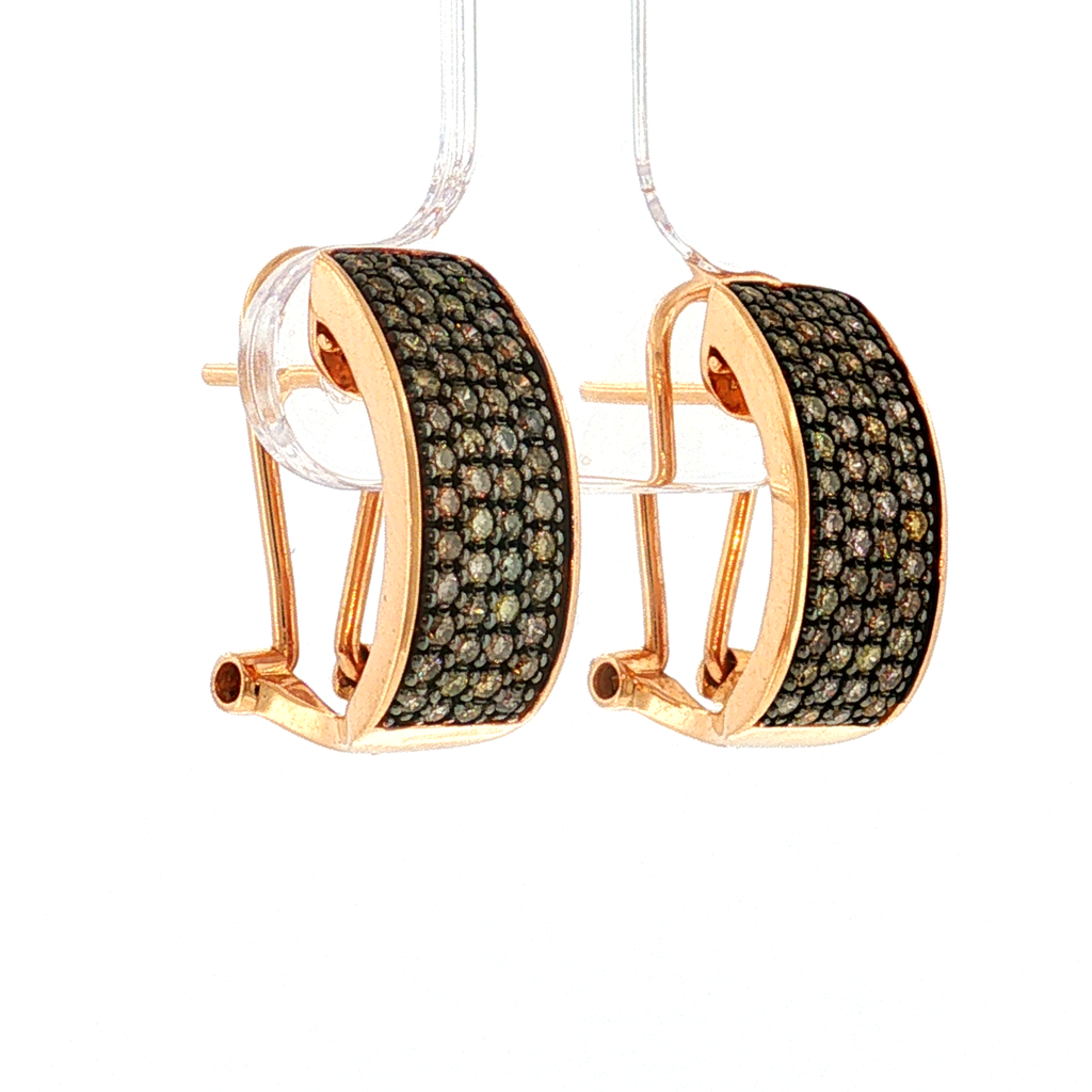 Creolen aus Roségold mit braunen Fancy-Diamanten