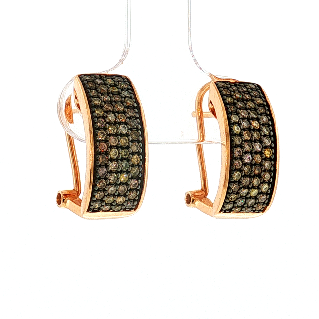Creolen aus Roségold mit braunen Fancy-Diamanten