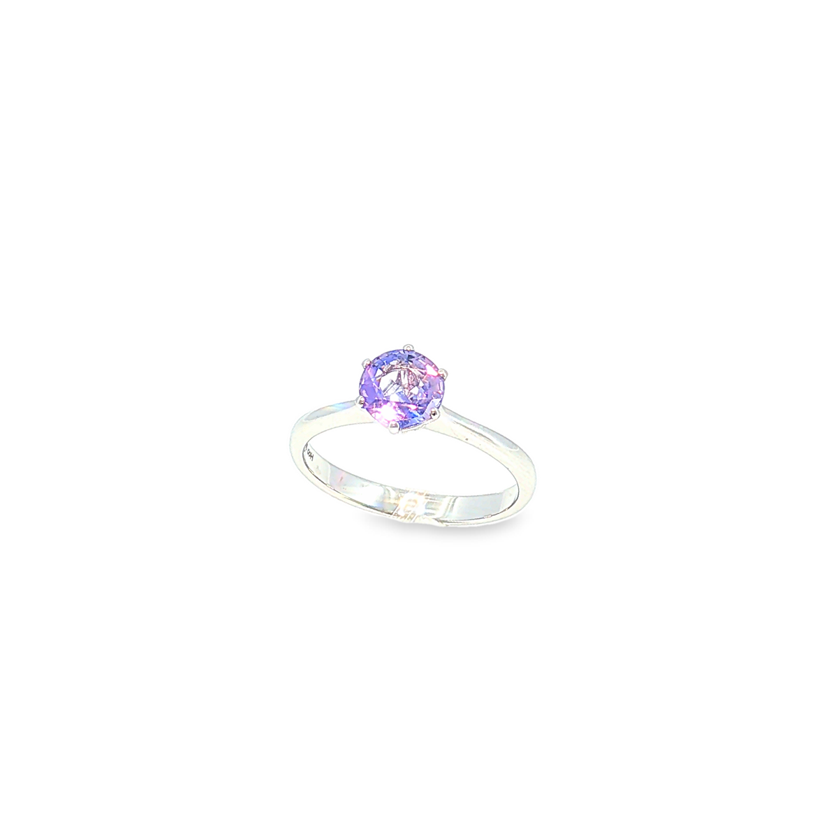Solitärring mit Saphir in 14kt Weißgold