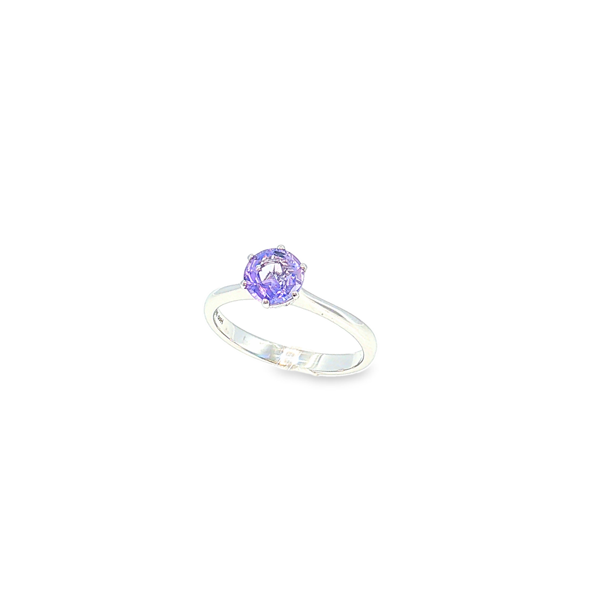 Solitärring mit Saphir in 14kt Weißgold