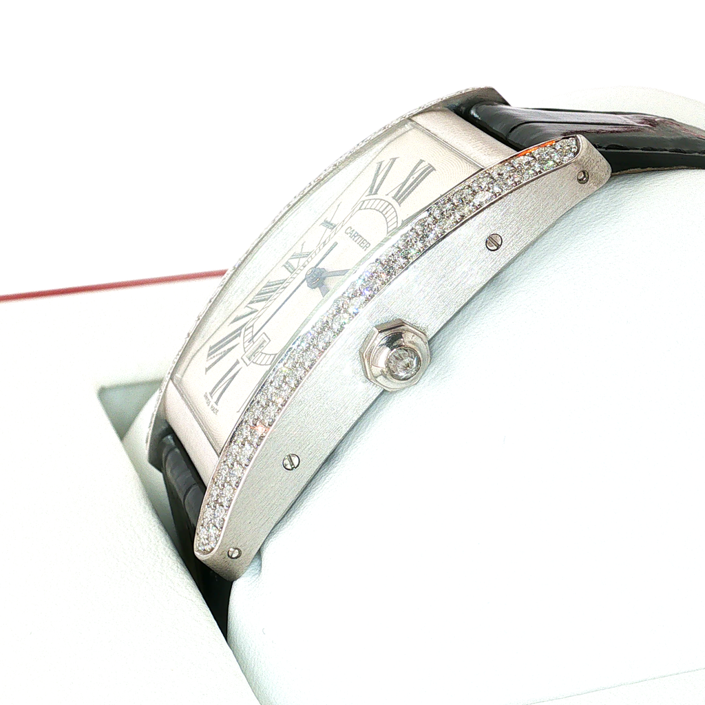 Cartier Tank Américaine White Gold Diamond-Set Wristwatch