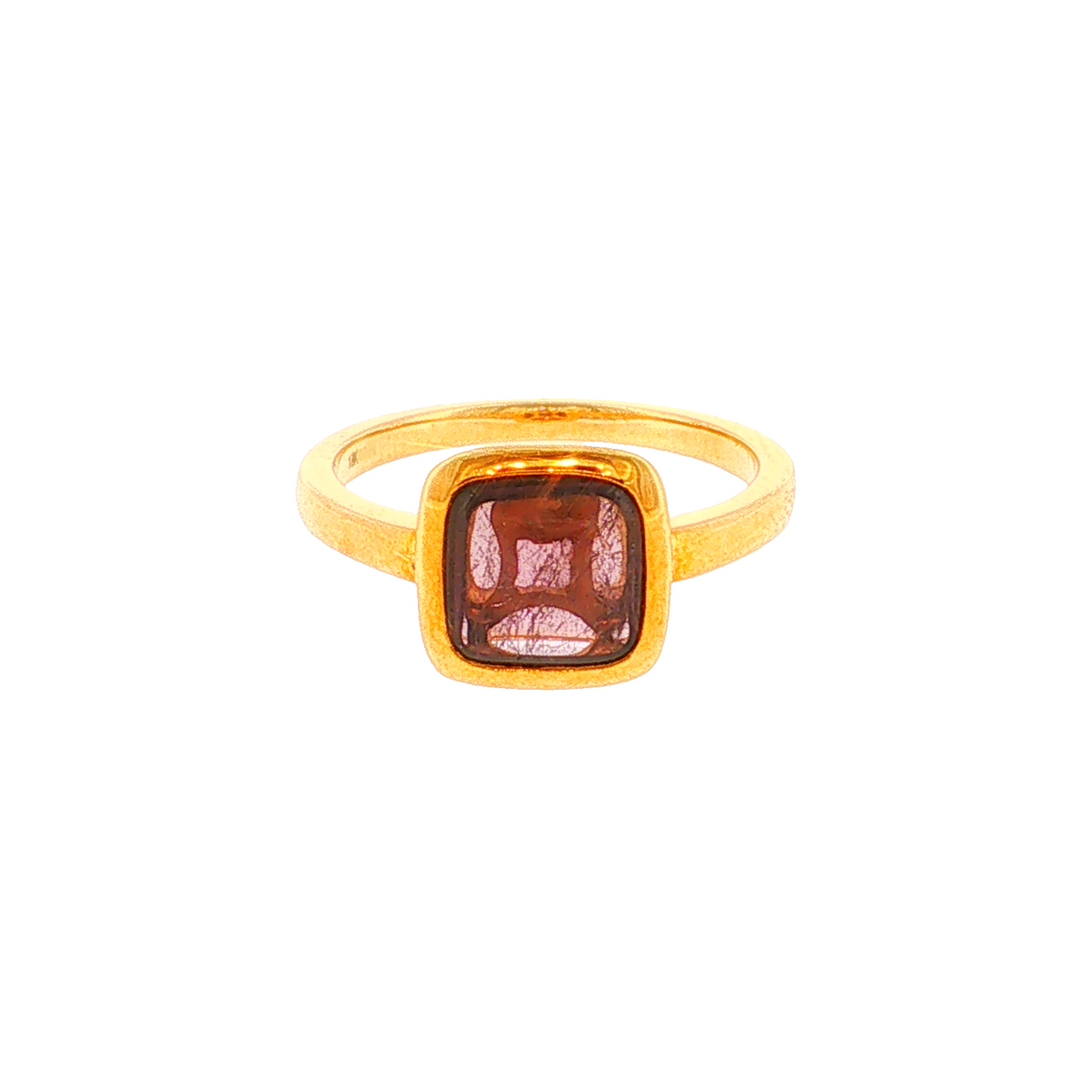 Solitärring aus Gelbgold mit Turmalin in Zargenfassung