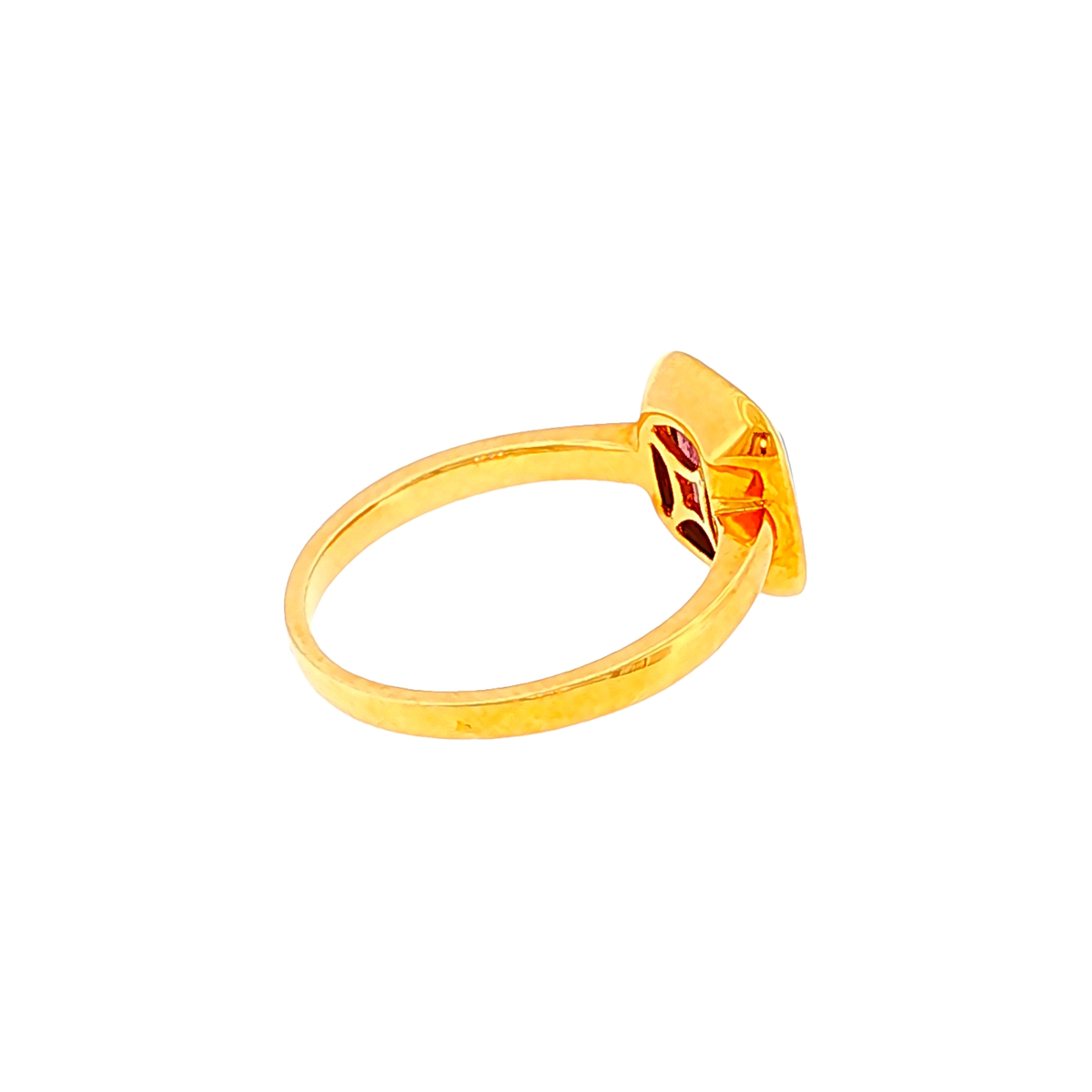 Solitärring aus Gelbgold mit Turmalin in Zargenfassung