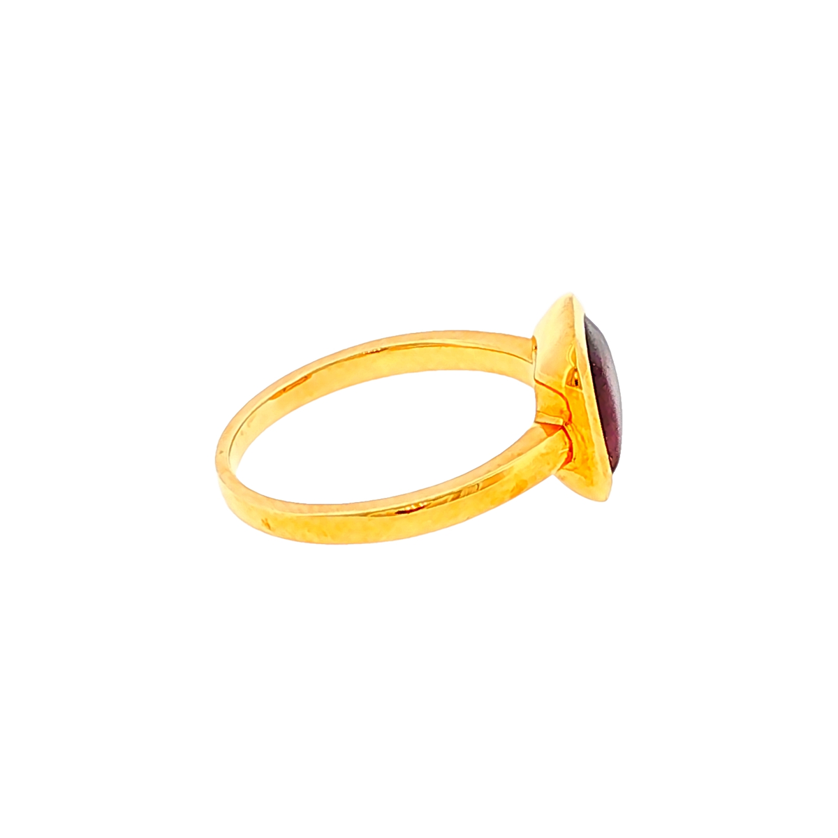 Solitärring aus Gelbgold mit Turmalin in Zargenfassung