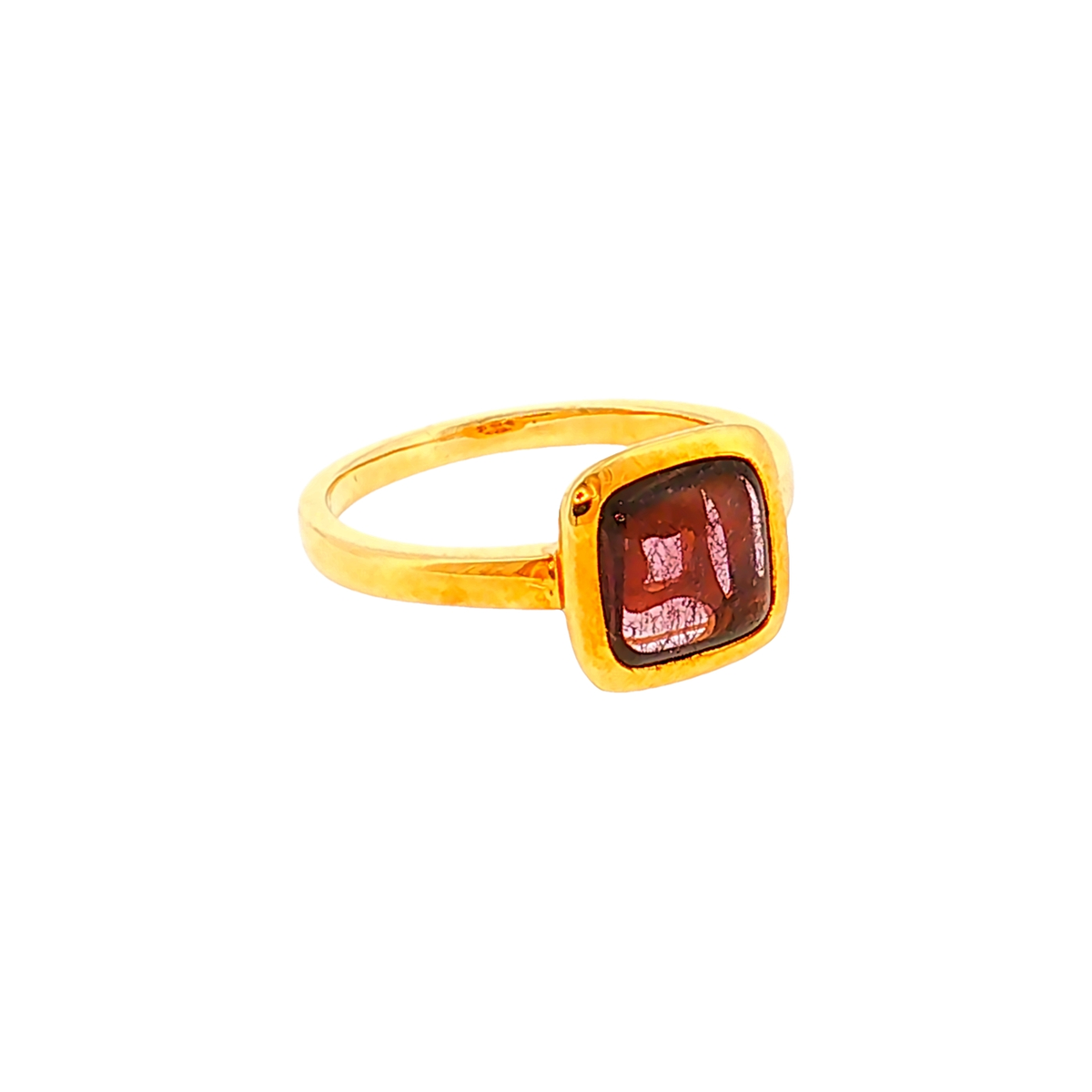 Solitärring aus Gelbgold mit Turmalin in Zargenfassung
