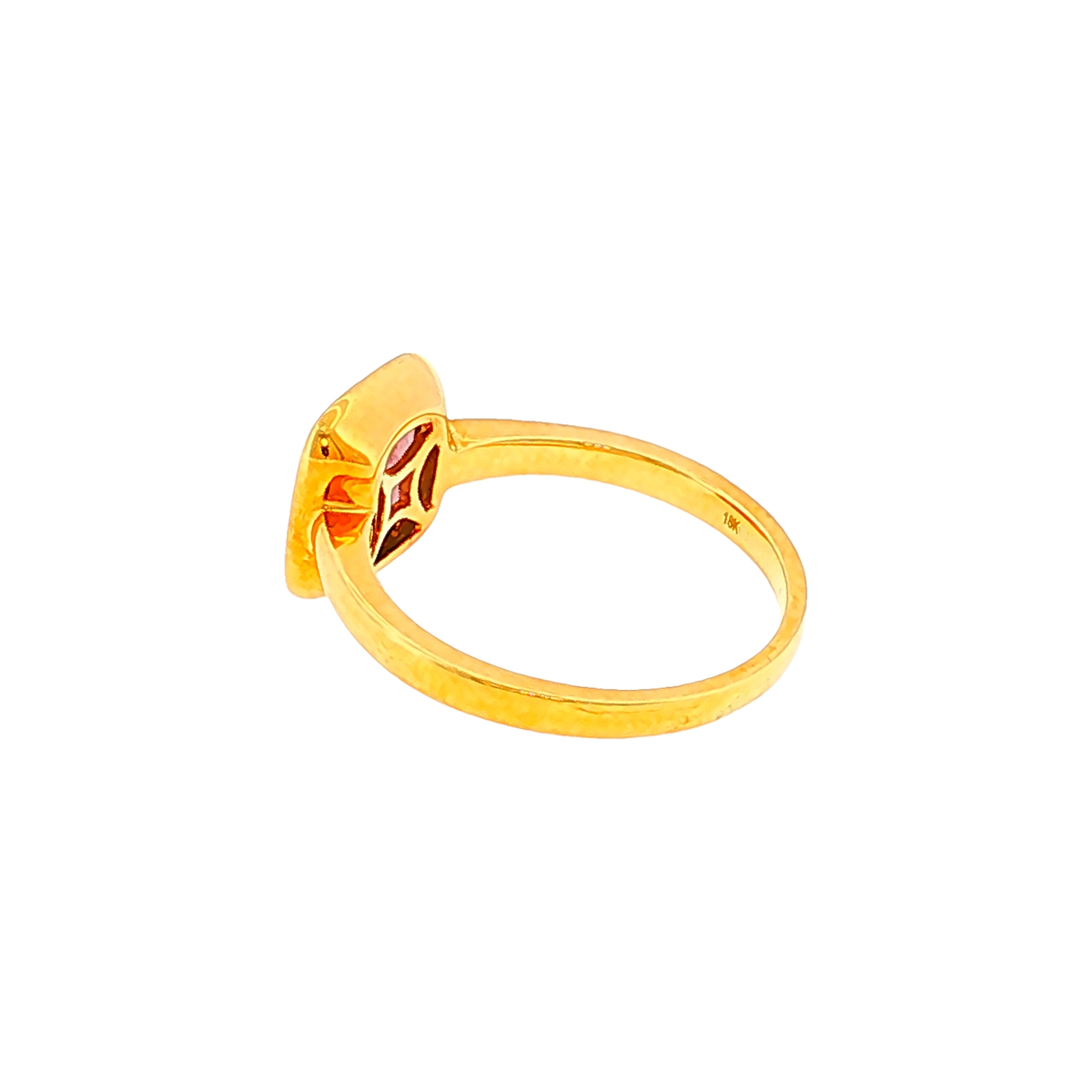 Solitärring aus Gelbgold mit Turmalin in Zargenfassung