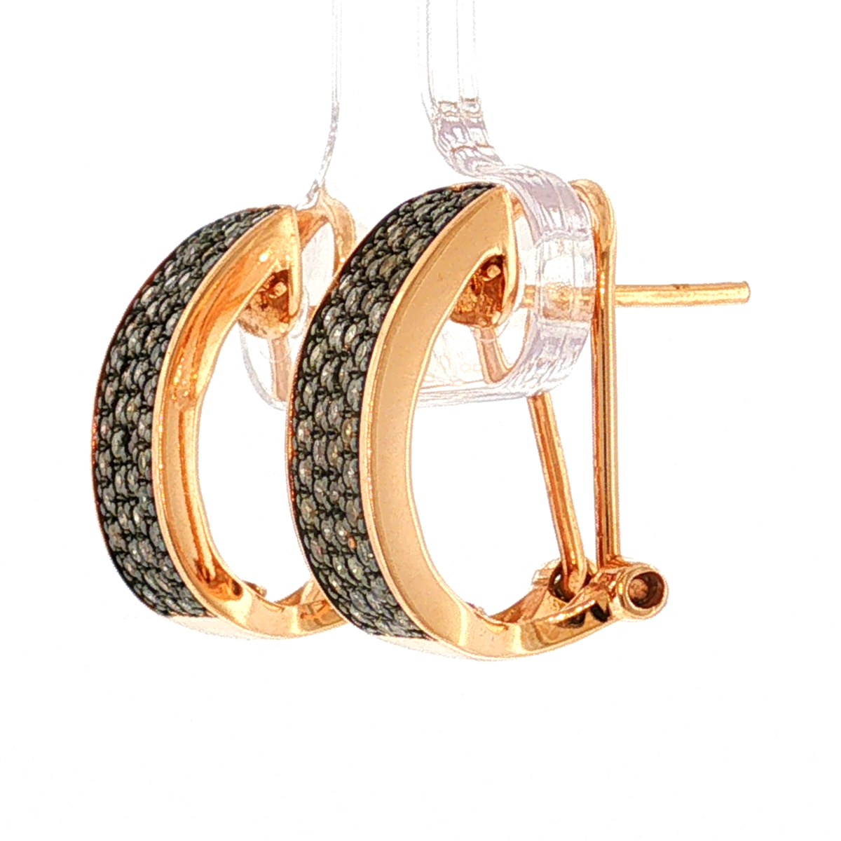 Creolen aus Roségold mit braunen Fancy-Diamanten