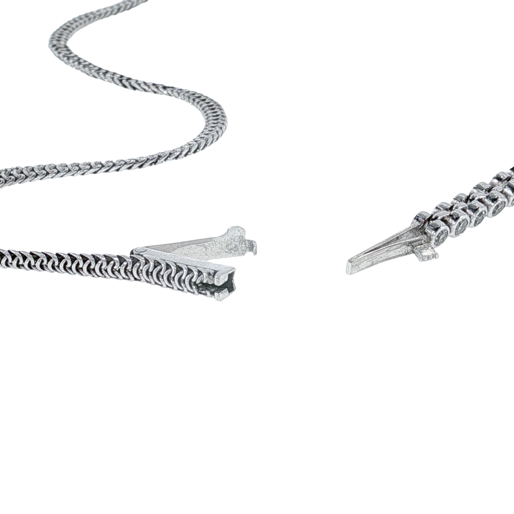 Diamant-Collier im Verlauf aus Weißgold