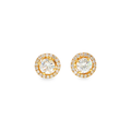 Diamant Halo-Ohrstecker aus 18 Karat Gelbgold