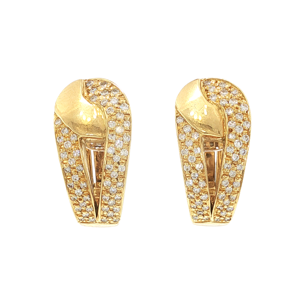 Clip-Ohrringe aus Gelbgold mit Diamanten