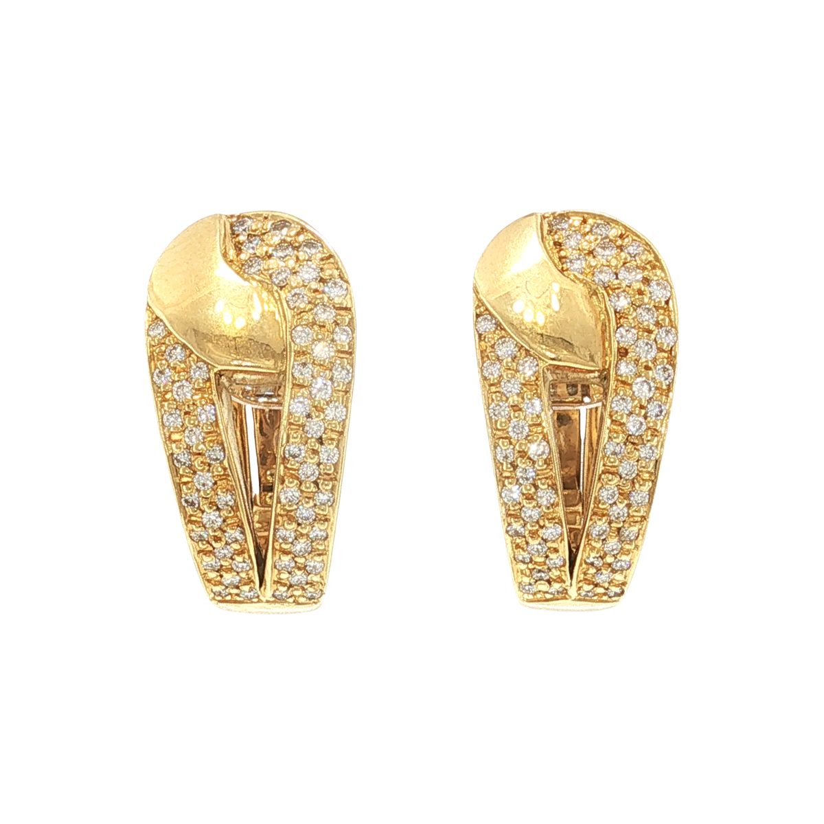 Clip-Ohrringe aus Gelbgold mit Diamanten
