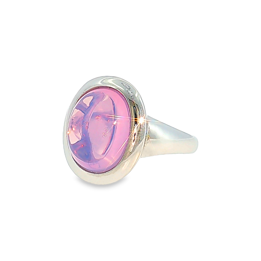Moderner 18 Karat Weißgold Solitärring mit 6,48 ct Quarz