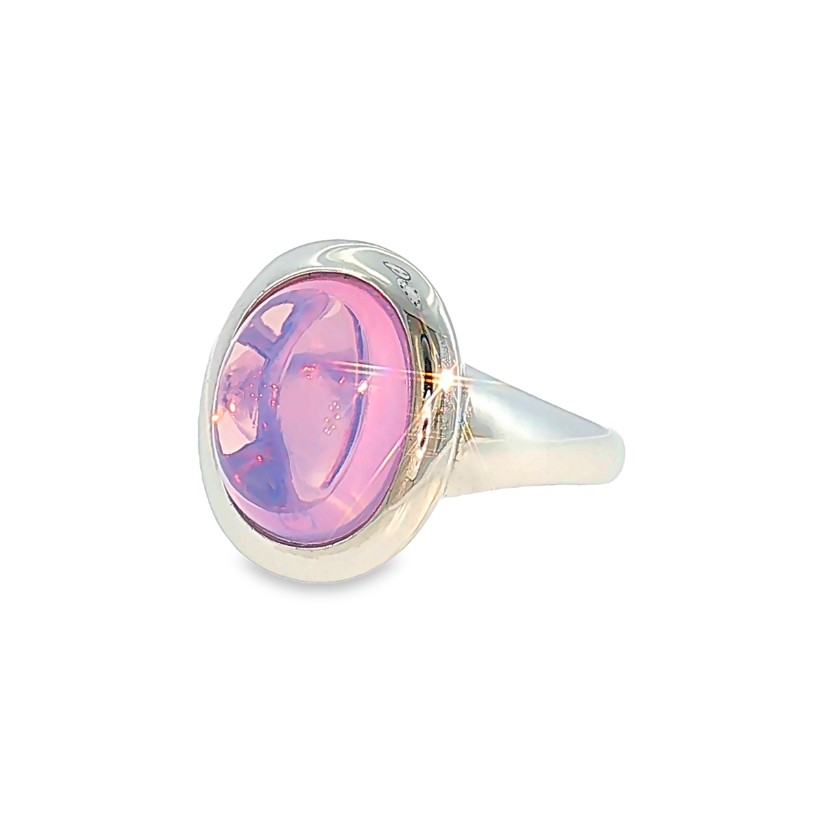 Moderner 18 Karat Weißgold Solitärring mit 6,48 ct Quarz