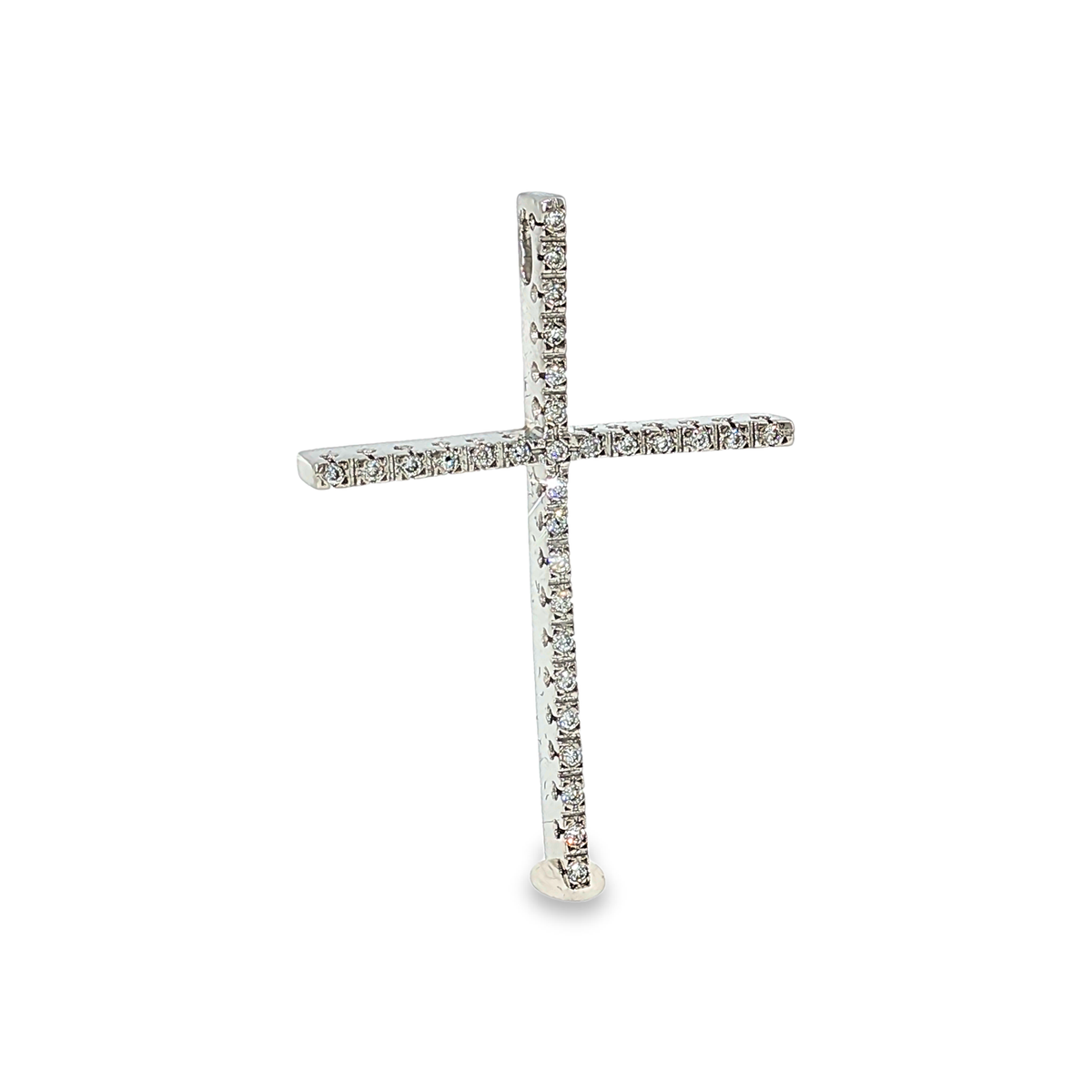 Kreuzanhänger mit Diamanten in Weißgold