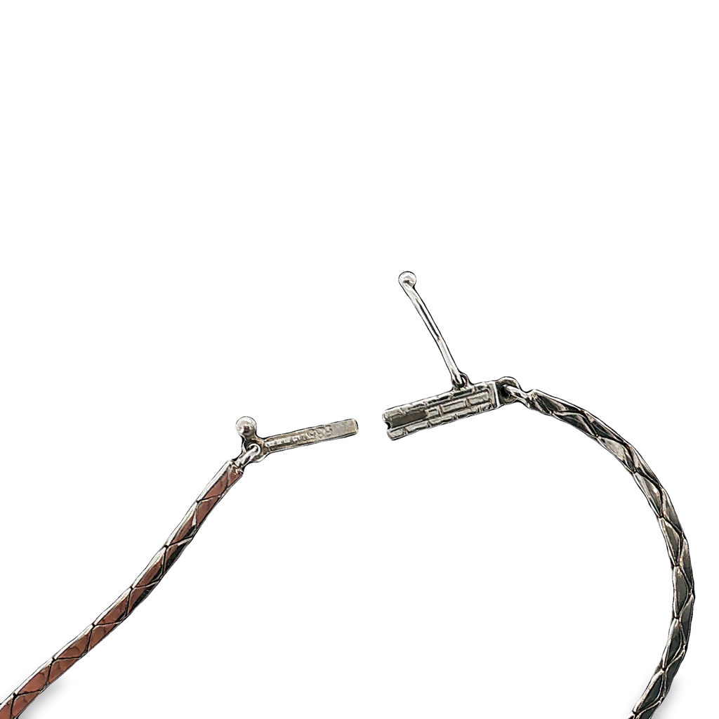 14k Weißgold Collier mit Rubin und Diamant-Halo
