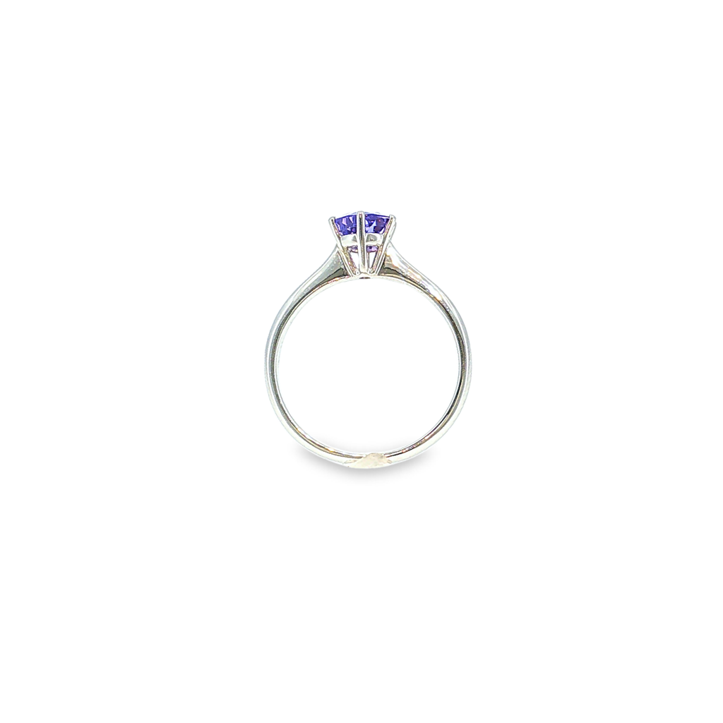 Solitärring mit Saphir in 14kt Weißgold