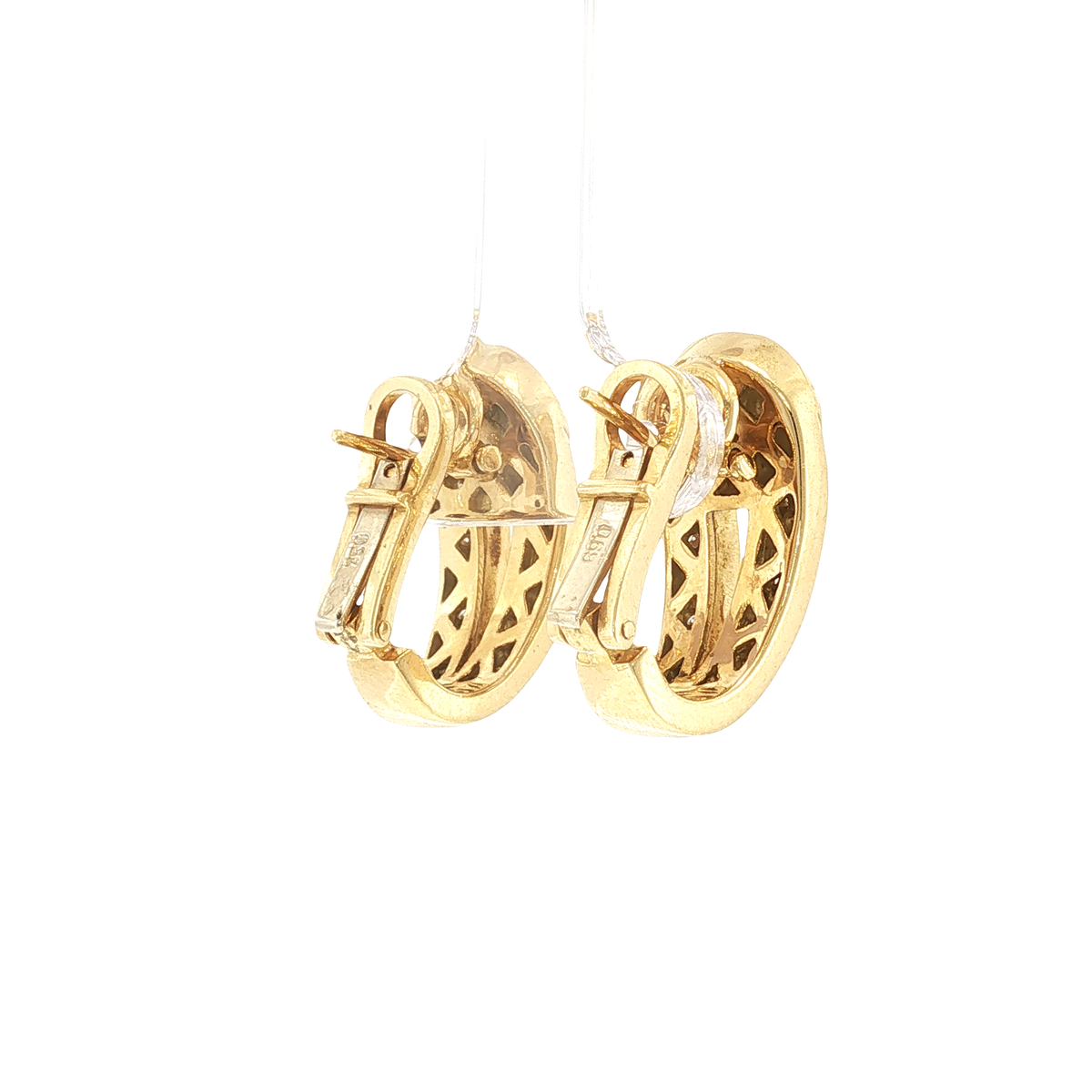 Clip-Ohrringe aus Gelbgold mit Diamanten