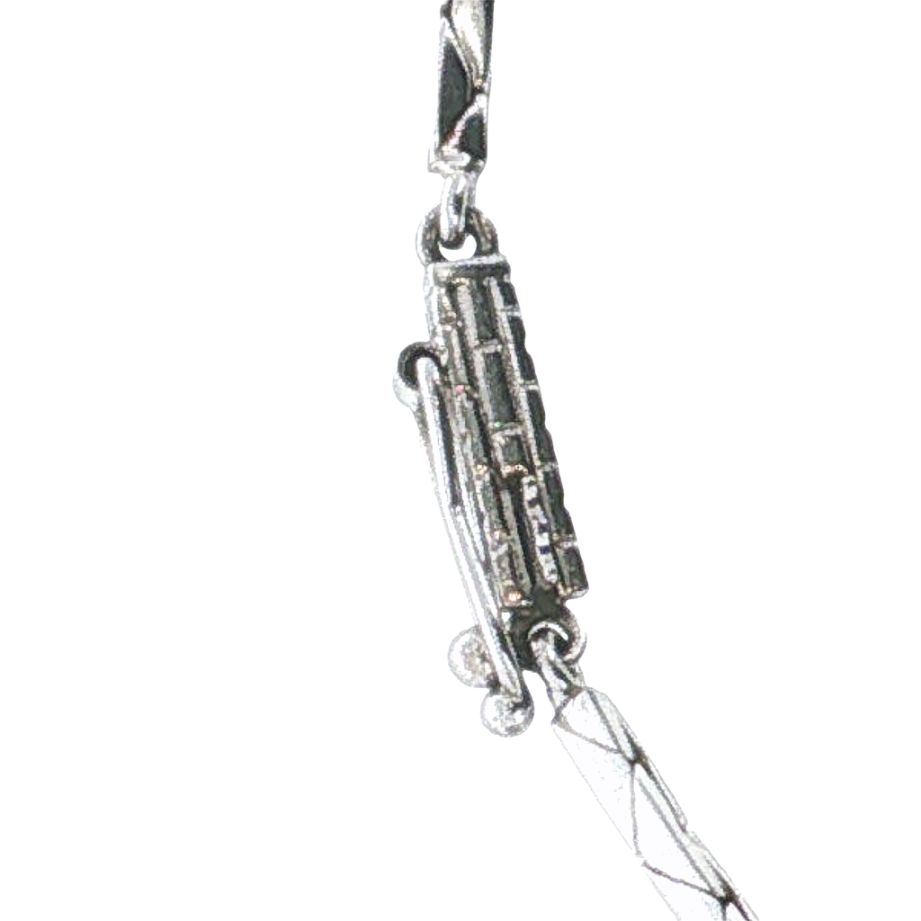 14k Weißgold Collier mit Rubin und Diamant-Halo