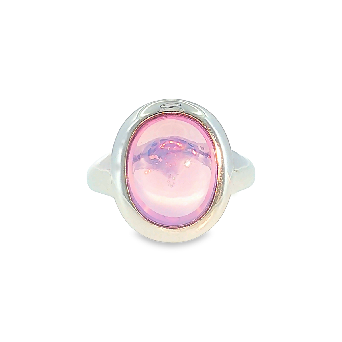 Moderner 18 Karat Weißgold Solitärring mit 6,48 ct Quarz