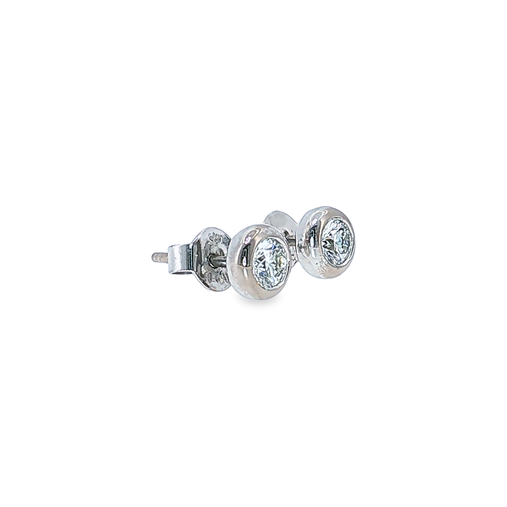 Klassische Diamant-Ohrstecker ca. 0,6ct mit Zargenfassung in 18kt Weißgold