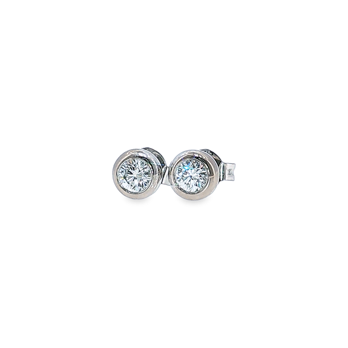 Klassische Diamant-Ohrstecker ca. 0,6ct mit Zargenfassung in 18kt Weißgold