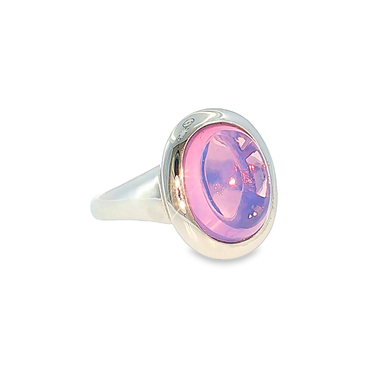 Moderner 18 Karat Weißgold Solitärring mit 6,48 ct Quarz
