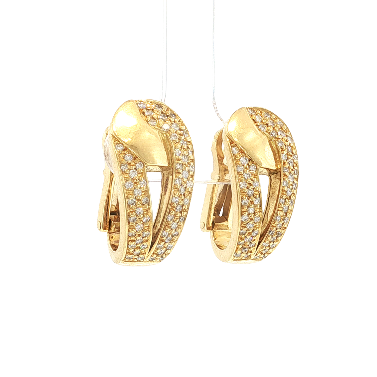 Clip-Ohrringe aus Gelbgold mit Diamanten
