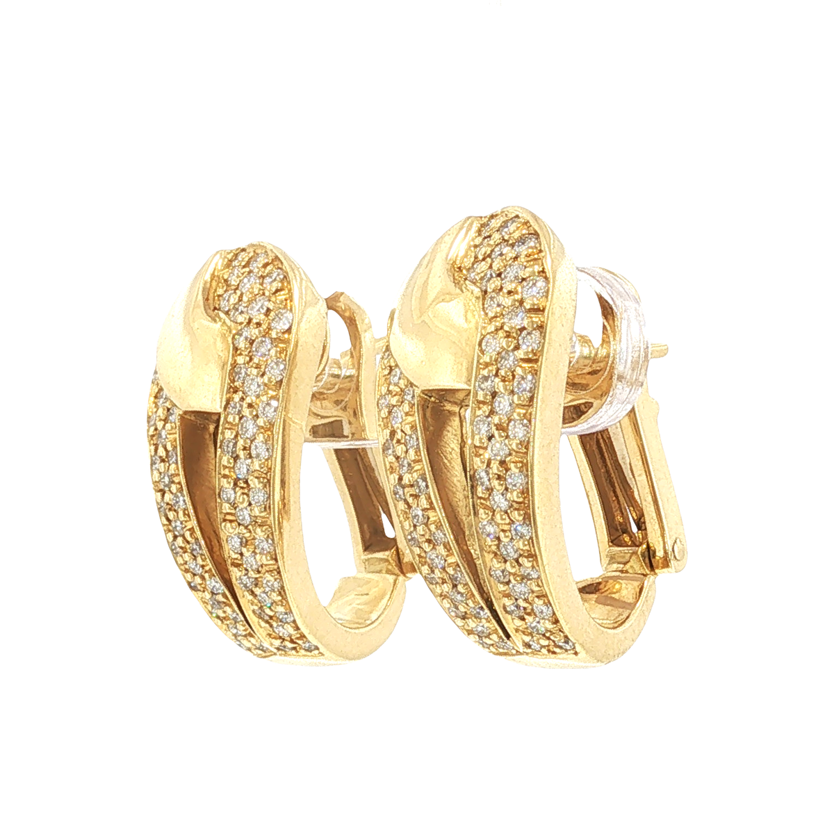 Clip-Ohrringe aus Gelbgold mit Diamanten