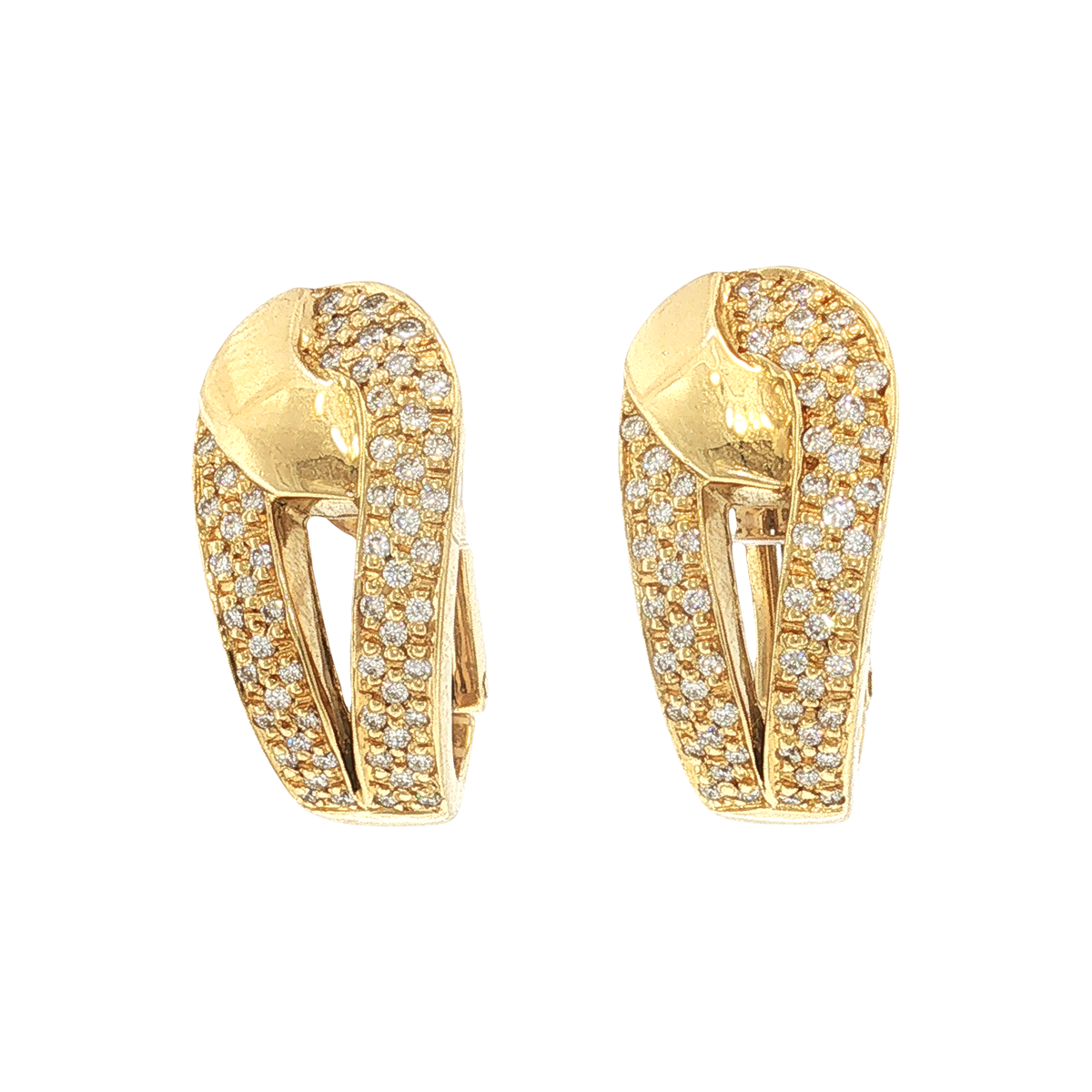 Clip-Ohrringe aus Gelbgold mit Diamanten