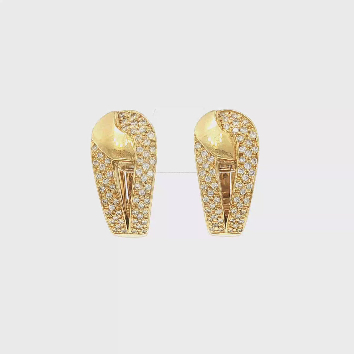 Clip-Ohrringe aus Gelbgold mit Diamanten