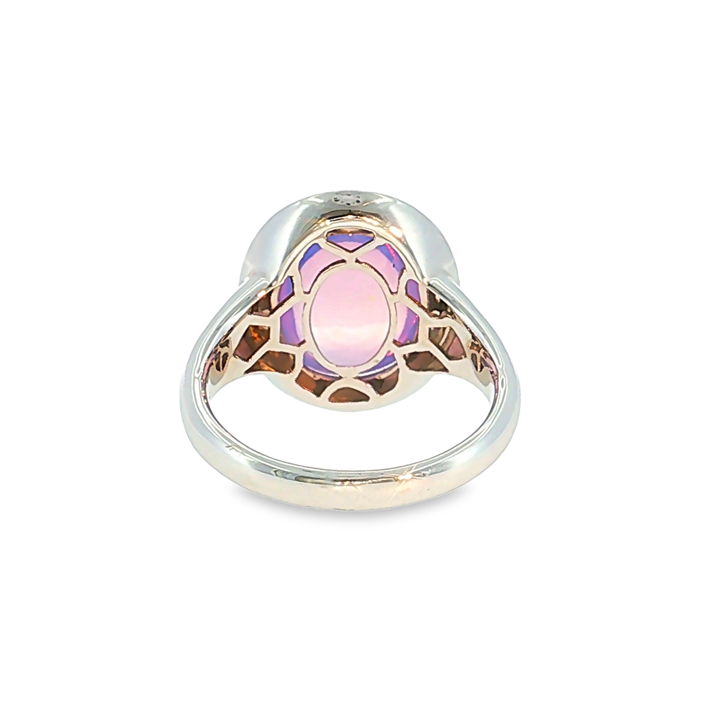 Moderner 18 Karat Weißgold Solitärring mit 6,48 ct Quarz