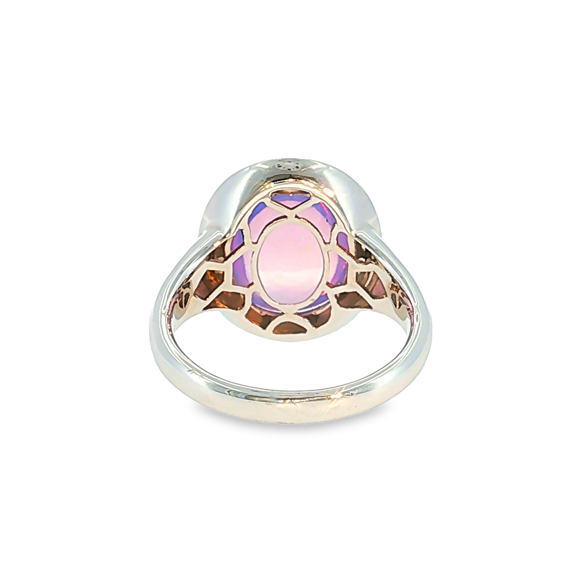Moderner 18 Karat Weißgold Solitärring mit 6,48 ct Quarz