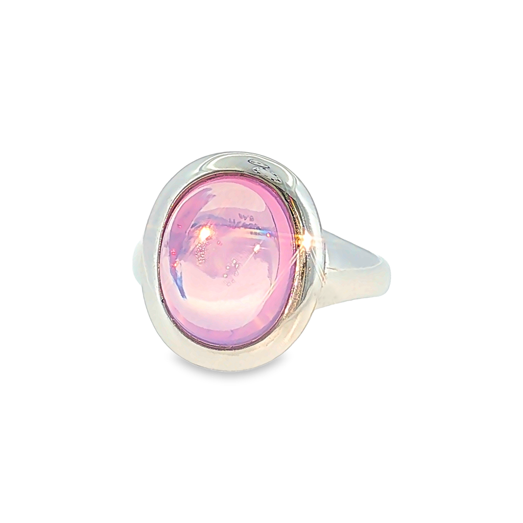 Moderner 18 Karat Weißgold Solitärring mit 6,48 ct Quarz