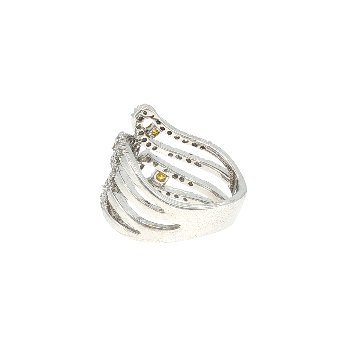 Cocktailring aus Weißgold mit Fancy Yellow Diamanten