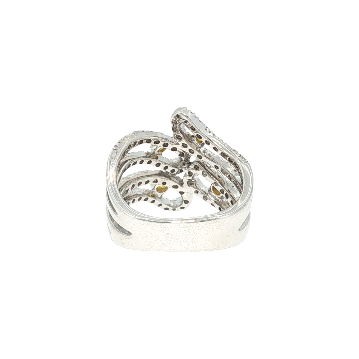 Cocktailring aus Weißgold mit Fancy Yellow Diamanten