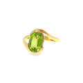 18kt Gelbgold Solitärring mit ca. 4ct Peridot im Bypass-Design
